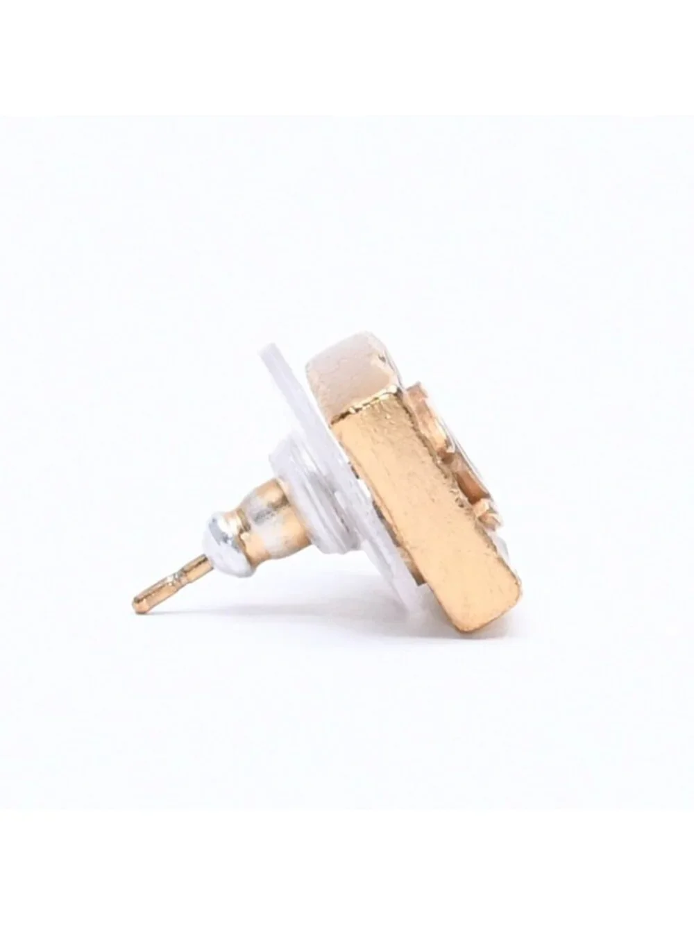Chanel CC Logo Square Earrings 03 Metal Gold Plated